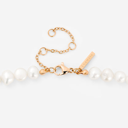 Ammonite Pearl Necklace Rose Gold