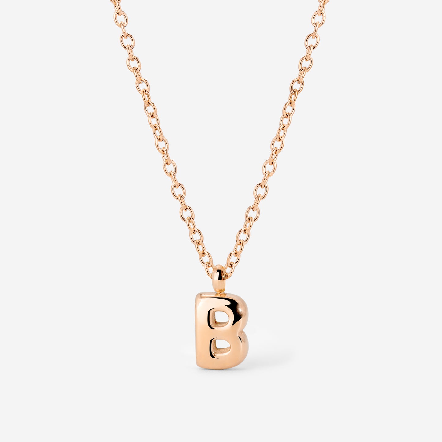 Bubble Letter Necklace Rose Gold