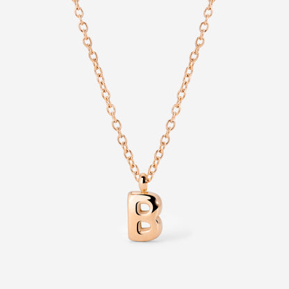 Bubble Letter Necklace Rose Gold