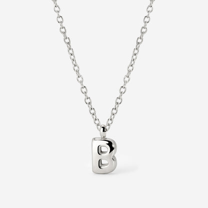 Bubble Letter Necklace Silver