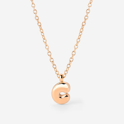 Bubble Letter Necklace Rose Gold