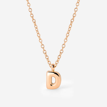 Bubble Letter Necklace Rose Gold