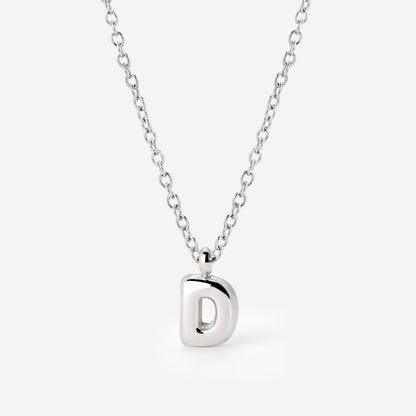Bubble Letter Necklace Silver
