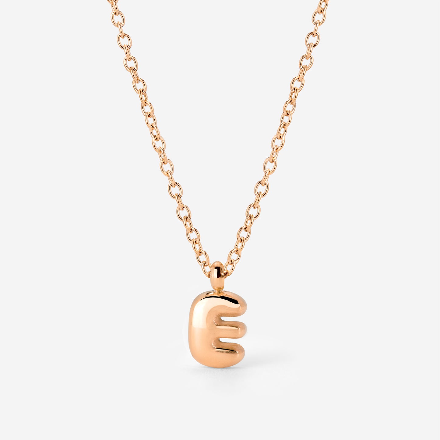 Bubble Letter Necklace Rose Gold