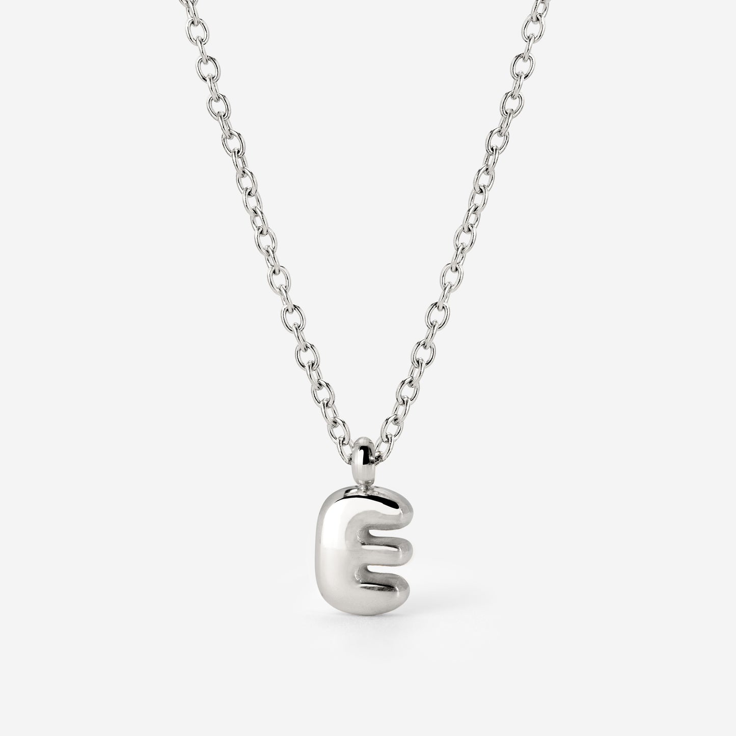 Bubble Letter Necklace Silver