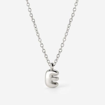 Bubble Letter Necklace Silver