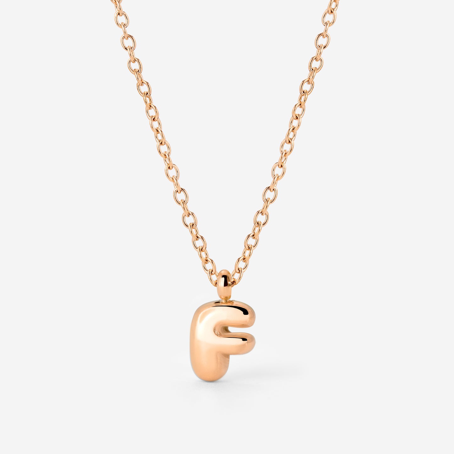 Bubble Letter Necklace Rose Gold