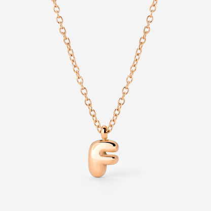 Bubble Letter Necklace Rose Gold