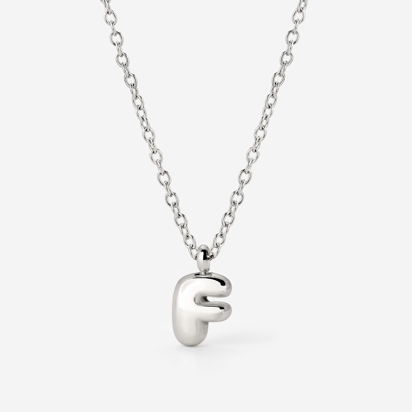 Bubble Letter Necklace Silver
