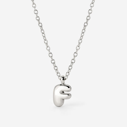 Bubble Letter Necklace Silver
