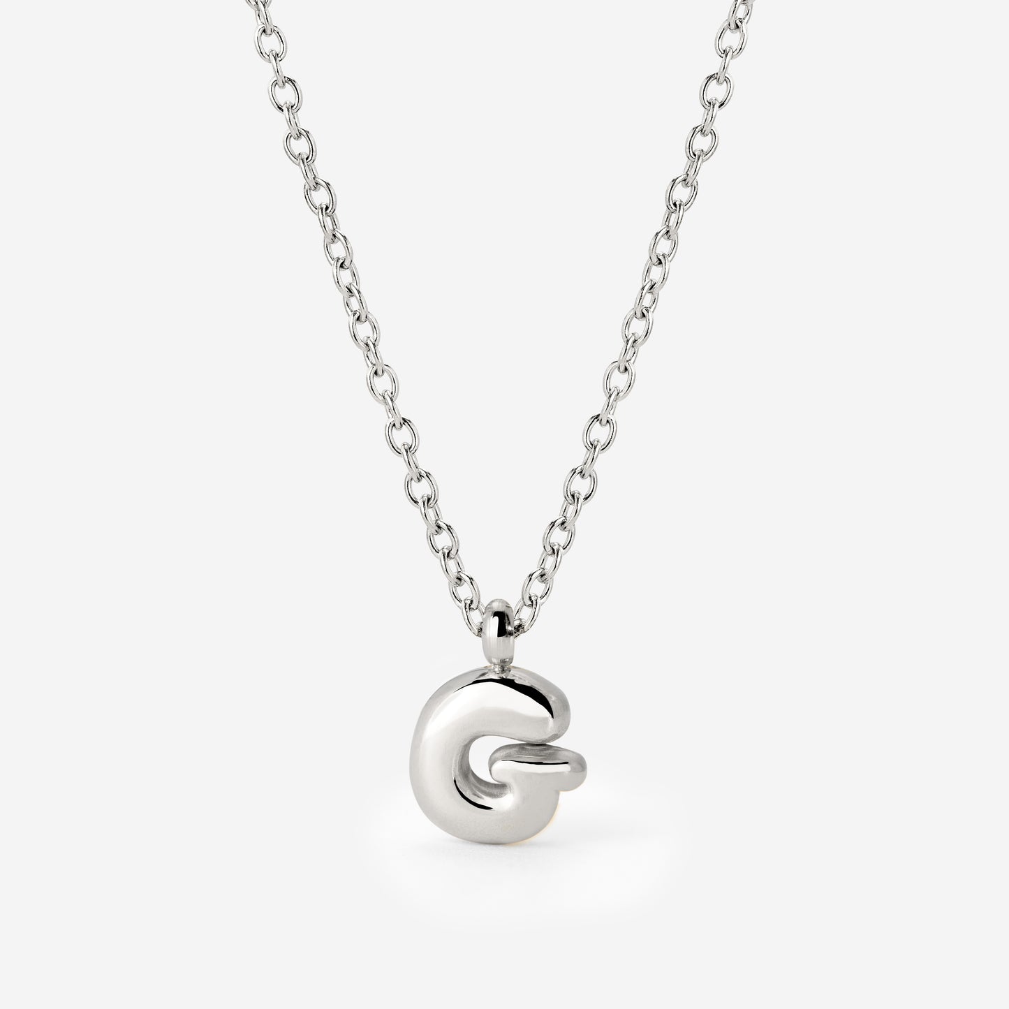 Bubble Letter Necklace Silver