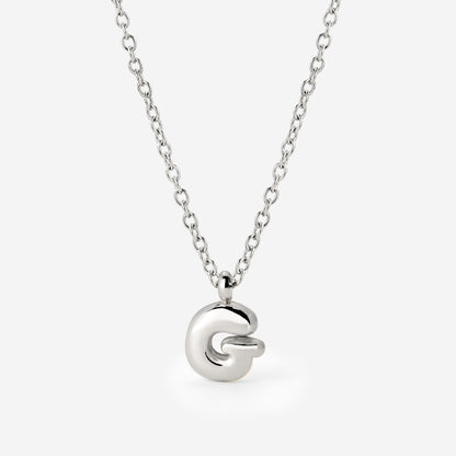 Bubble Letter Necklace Silver