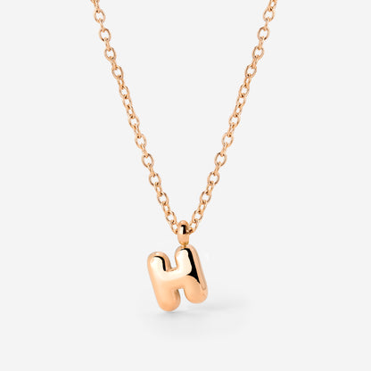 Bubble Letter Necklace Rose Gold