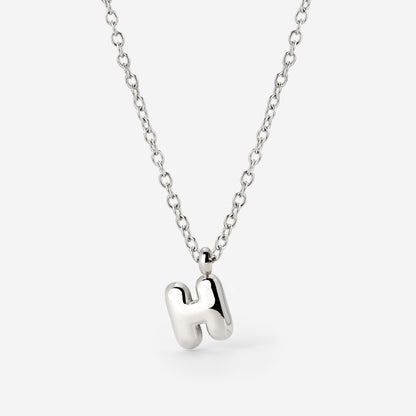 Bubble Letter Necklace Silver
