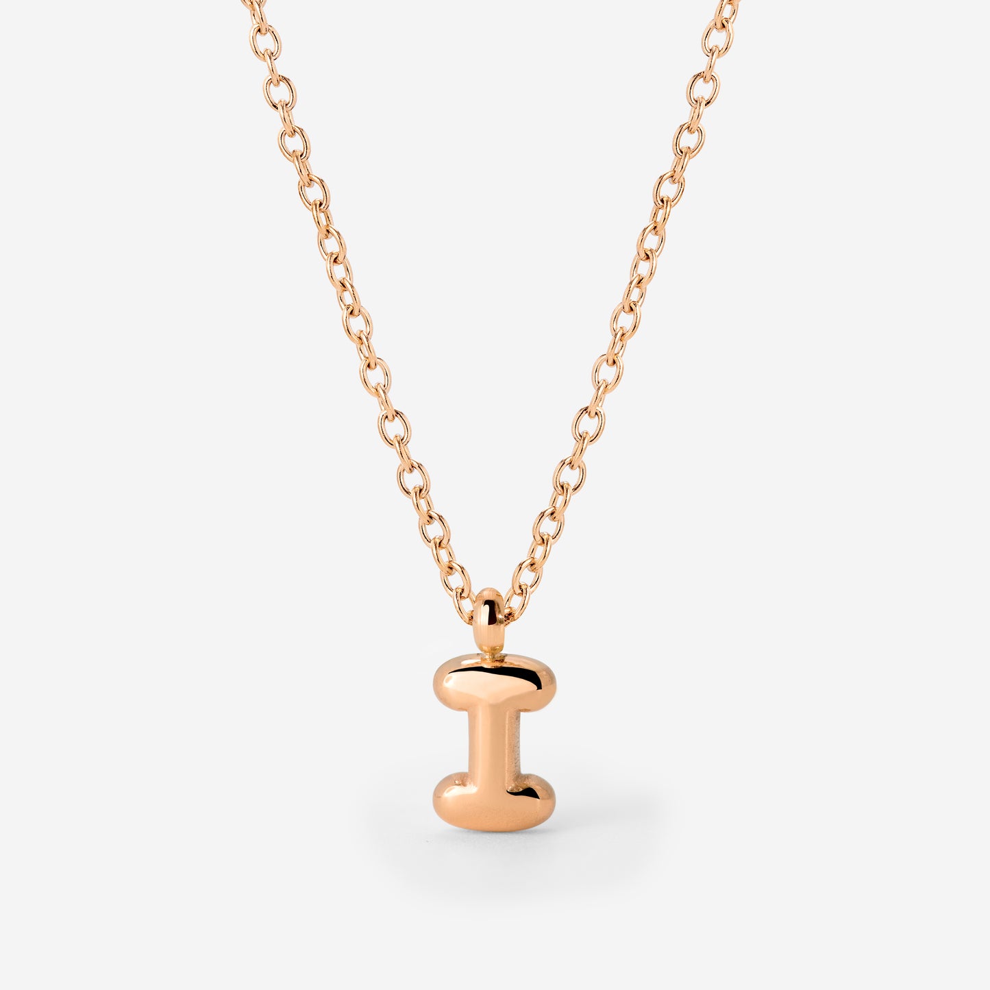 Bubble Letter Necklace Rose Gold