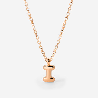 Bubble Letter Necklace Rose Gold