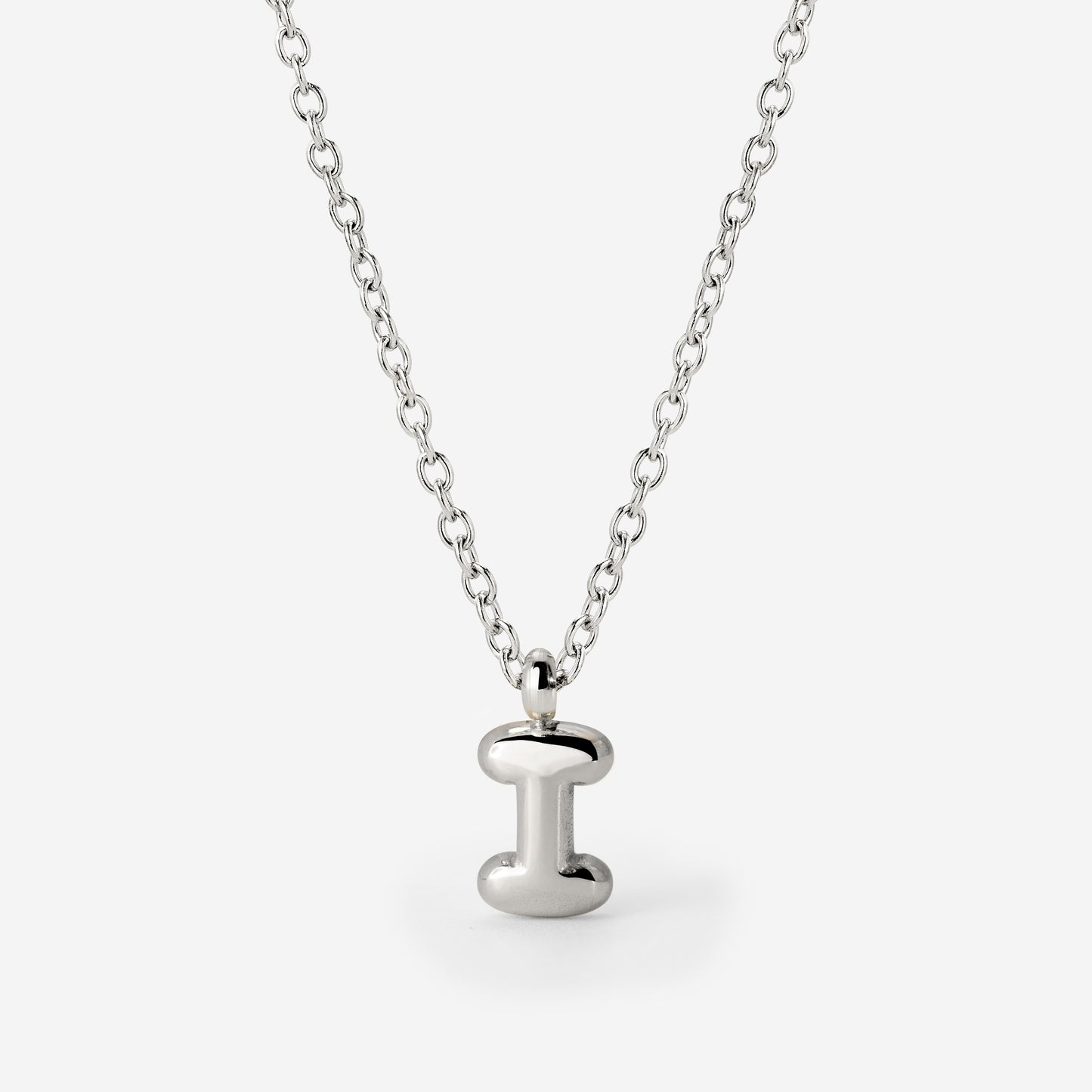 Bubble Letter Necklace Silver