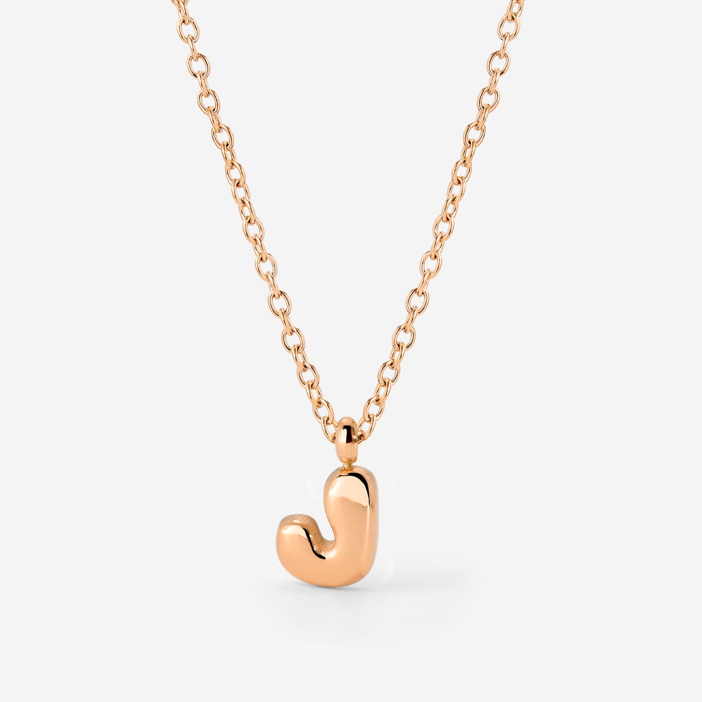 Bubble Letter Necklace Rose Gold