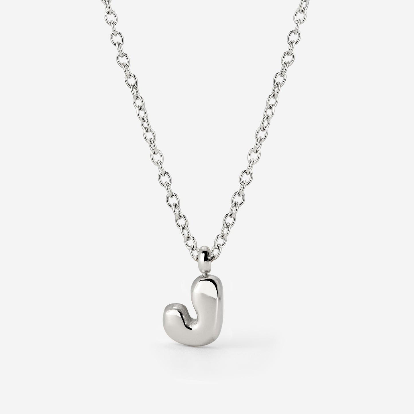 Bubble Letter Necklace Silver