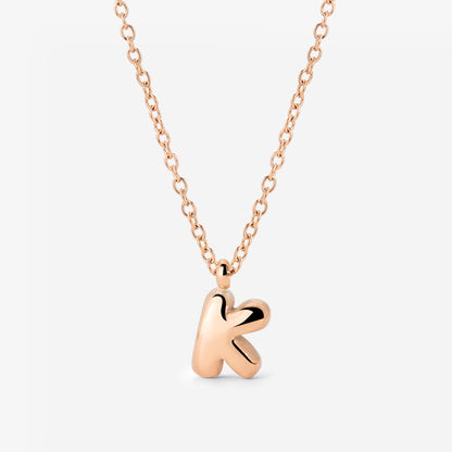 Bubble Letter Necklace Rose Gold