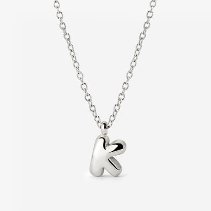 Bubble Letter Necklace Silver