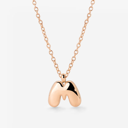 Bubble Letter Necklace Rose Gold