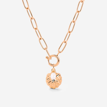 Ocean Lovers Oval Links Necklace Set Rose Gold