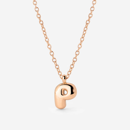 Bubble Letter Necklace Rose Gold