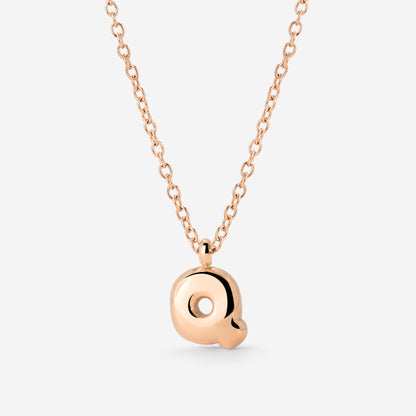 Bubble Letter Necklace Rose Gold