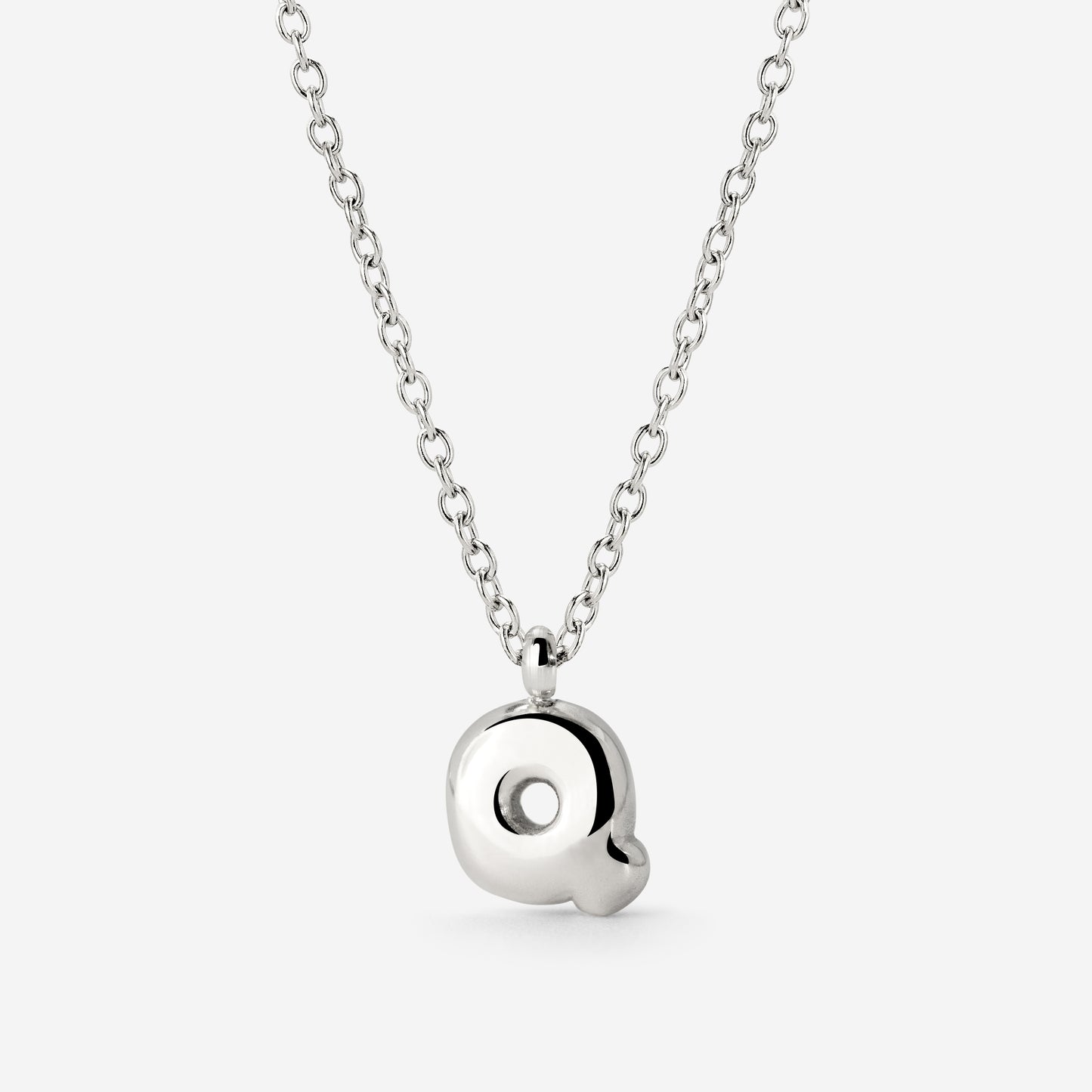 Bubble Letter Necklace Silver