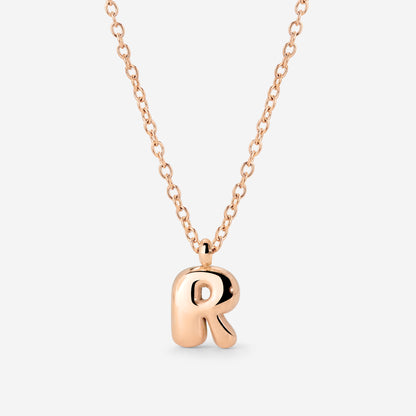 Bubble Letter Necklace Rose Gold