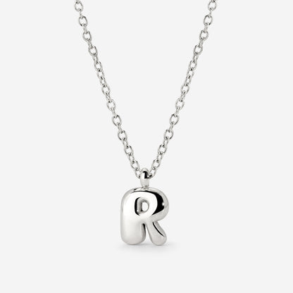 Bubble Letter Necklace Silver