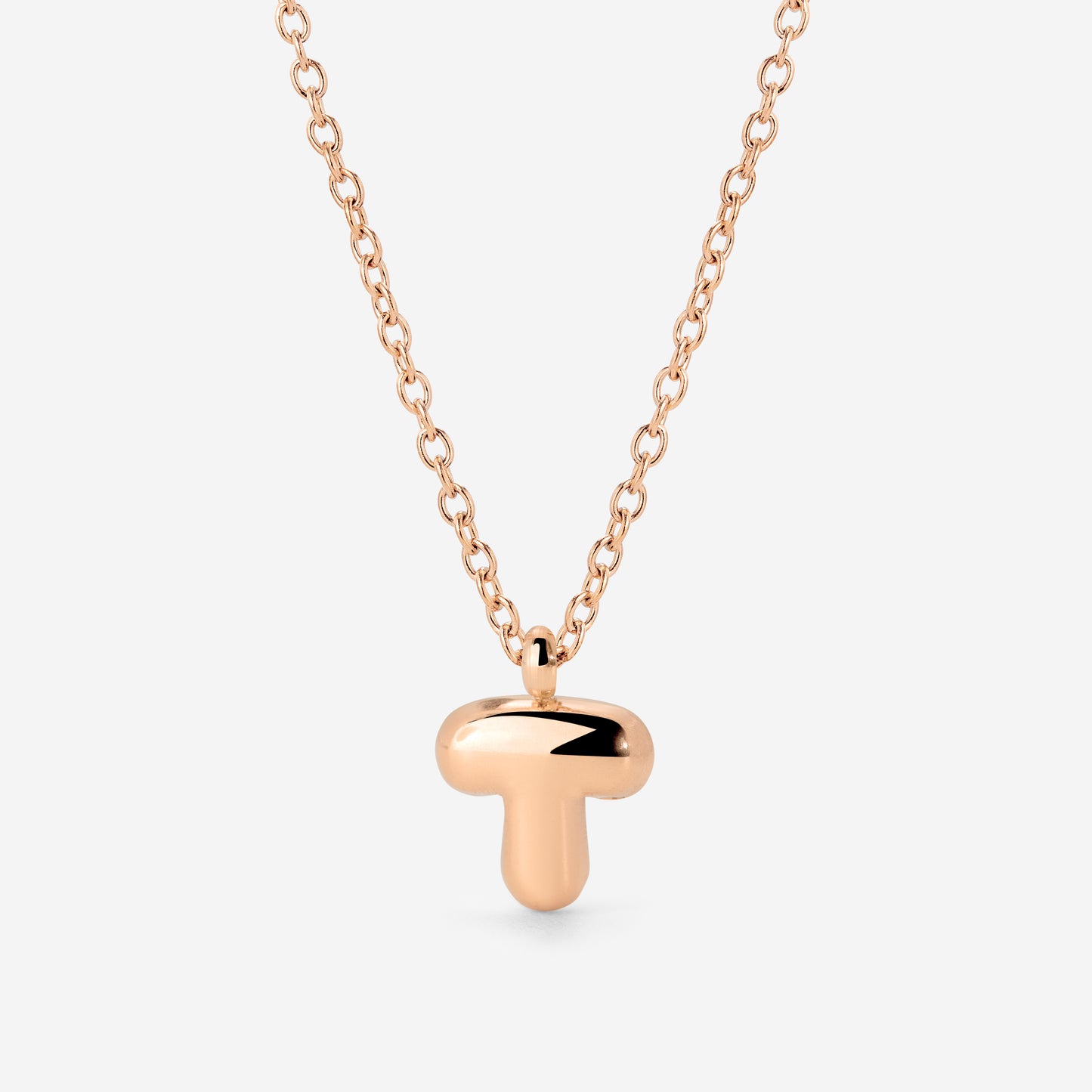 Bubble Letter Necklace Rose Gold