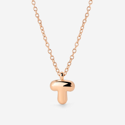 Bubble Letter Necklace Rose Gold