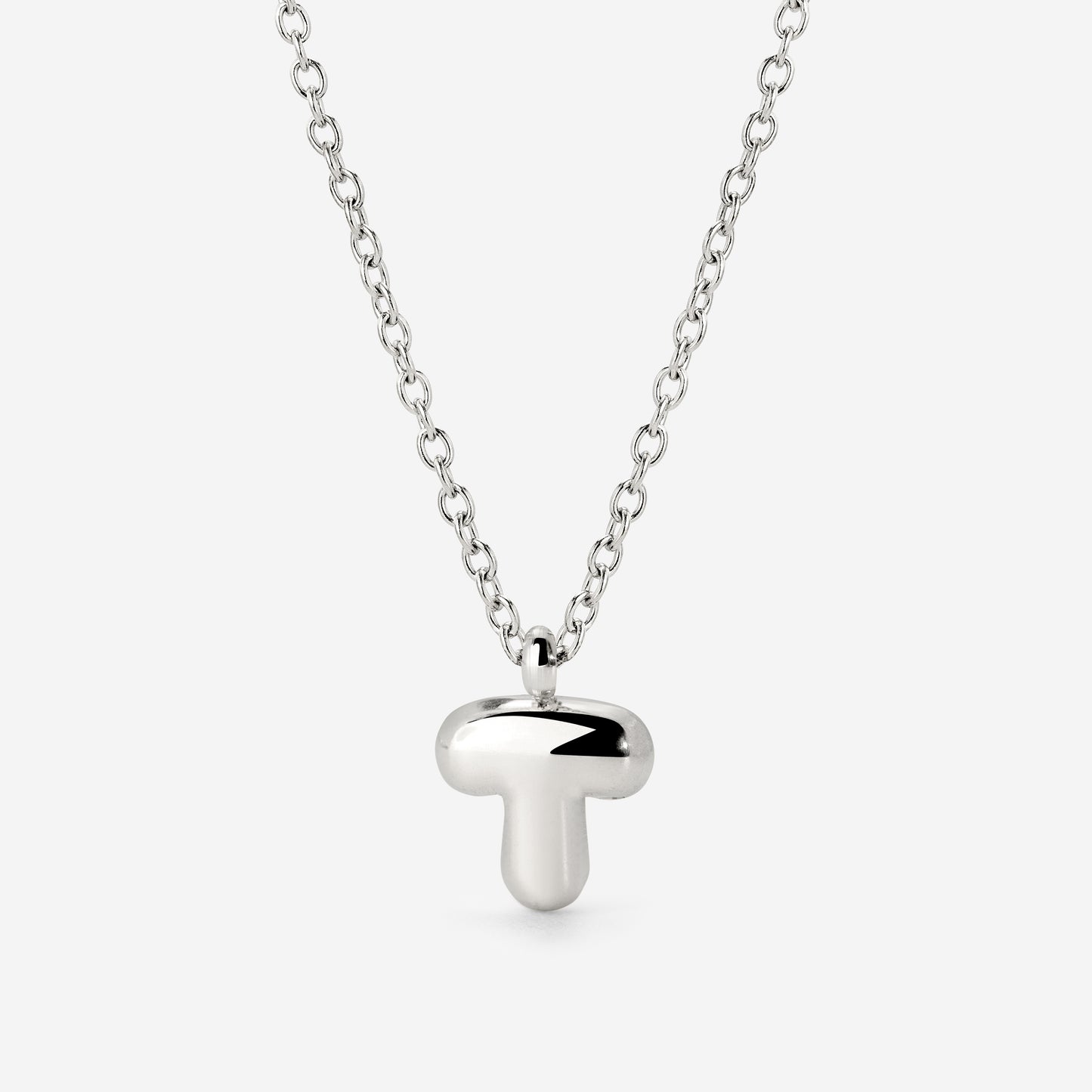 Bubble Letter Necklace Silver