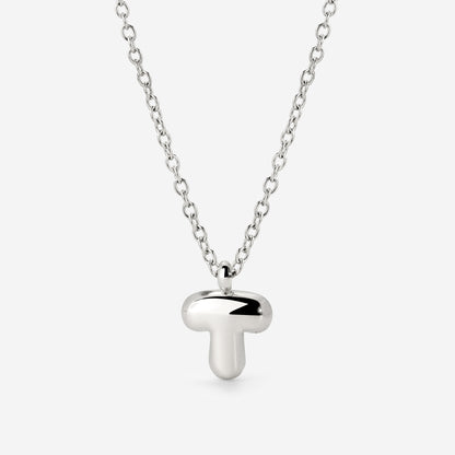 Bubble Letter Necklace Silver