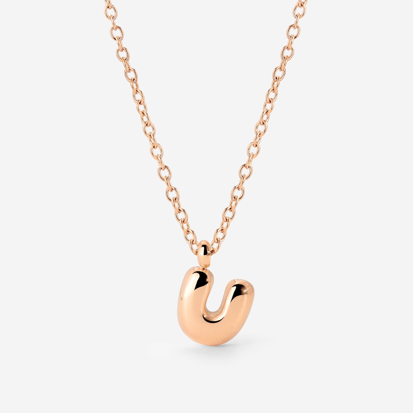 Bubble Letter Necklace Rose Gold