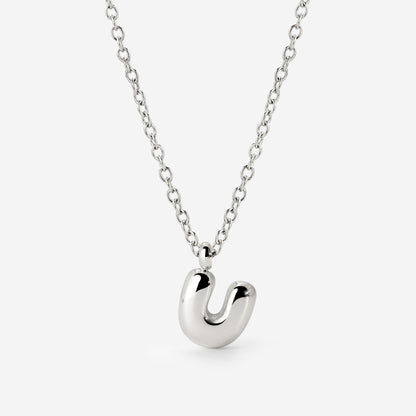 Bubble Letter Necklace Silver