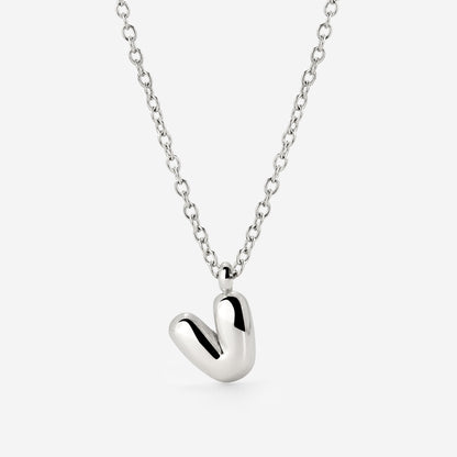Bubble Letter Necklace Silver