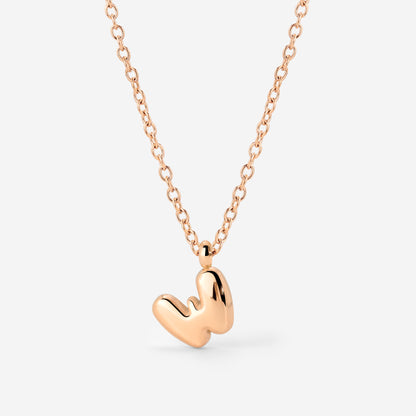Bubble Letter Necklace Rose Gold
