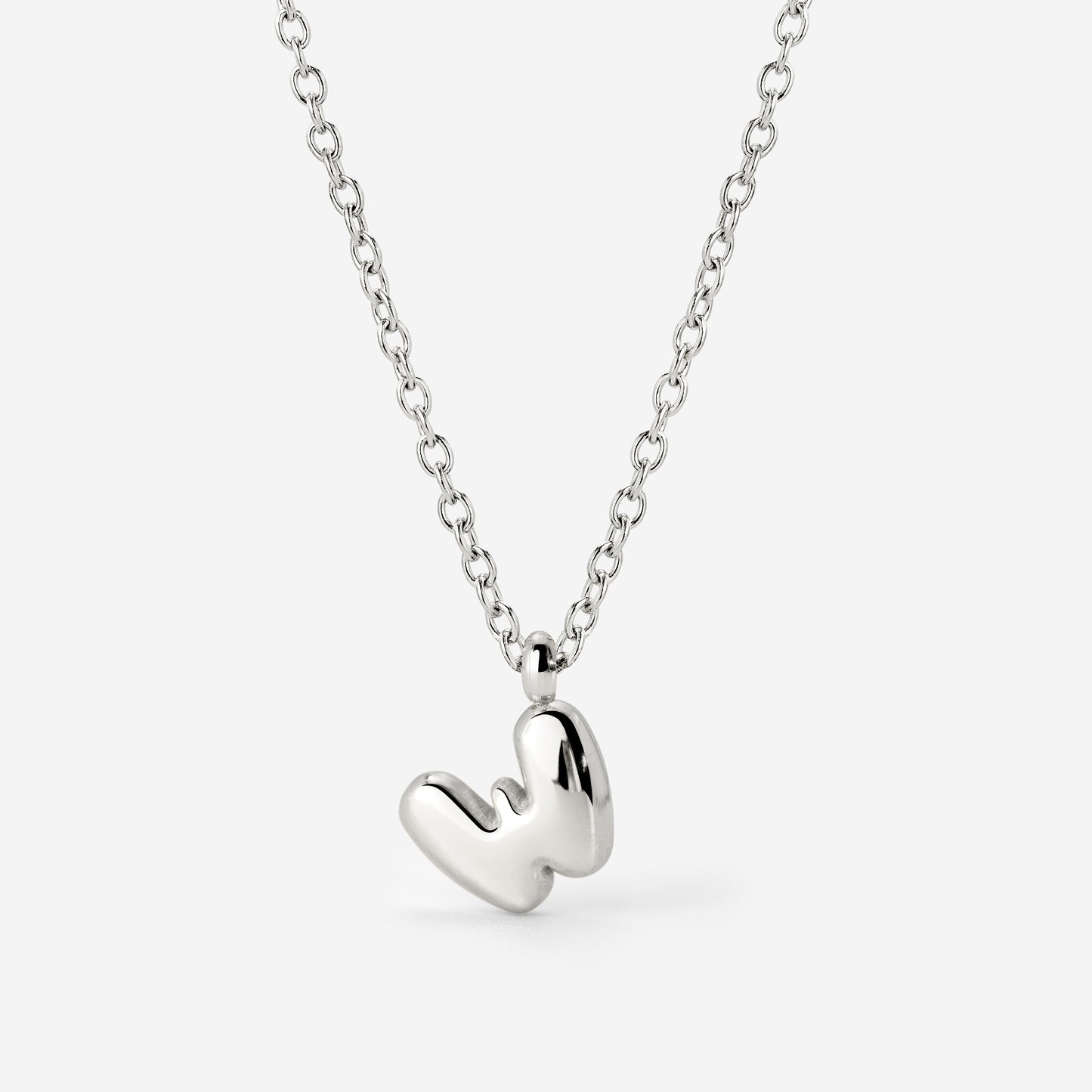 Bubble Letter Necklace Silver