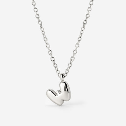 Bubble Letter Necklace Silver