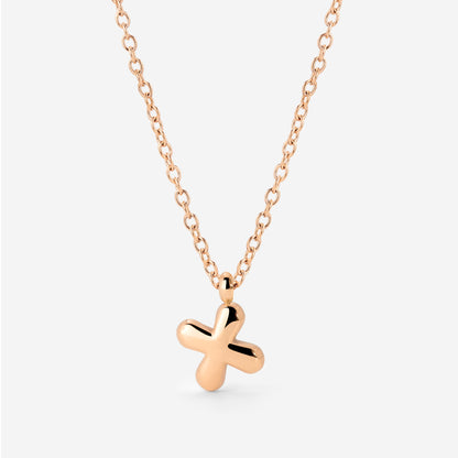 Bubble Letter Necklace Rose Gold