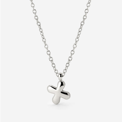 Bubble Letter Necklace Silver