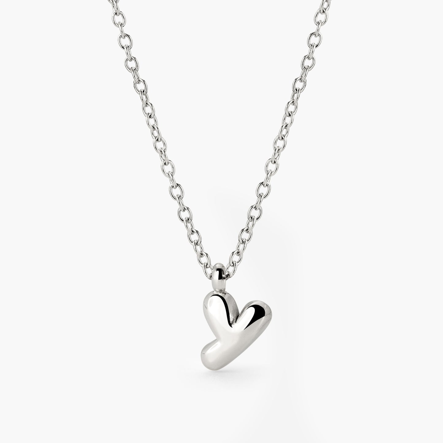 Bubble Letter Necklace Silver