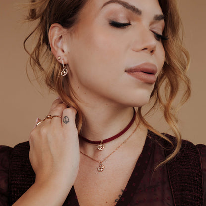 Bedazzled Pretzel Glimmer Hoop Set Small Rose Gold