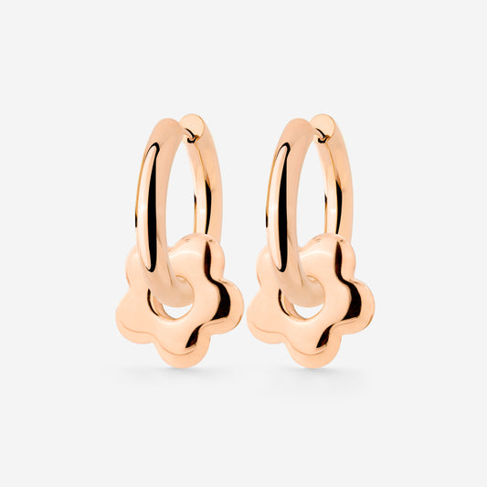 Chunky Bubble Flower Hoop Set Medium Rose Gold