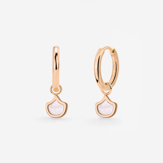 Fish Scale Hoop Set Small Rose Gold