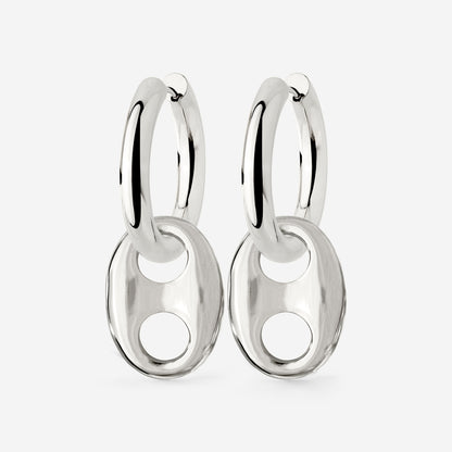 Chunky Gem Find Hoop Set Medium Silver