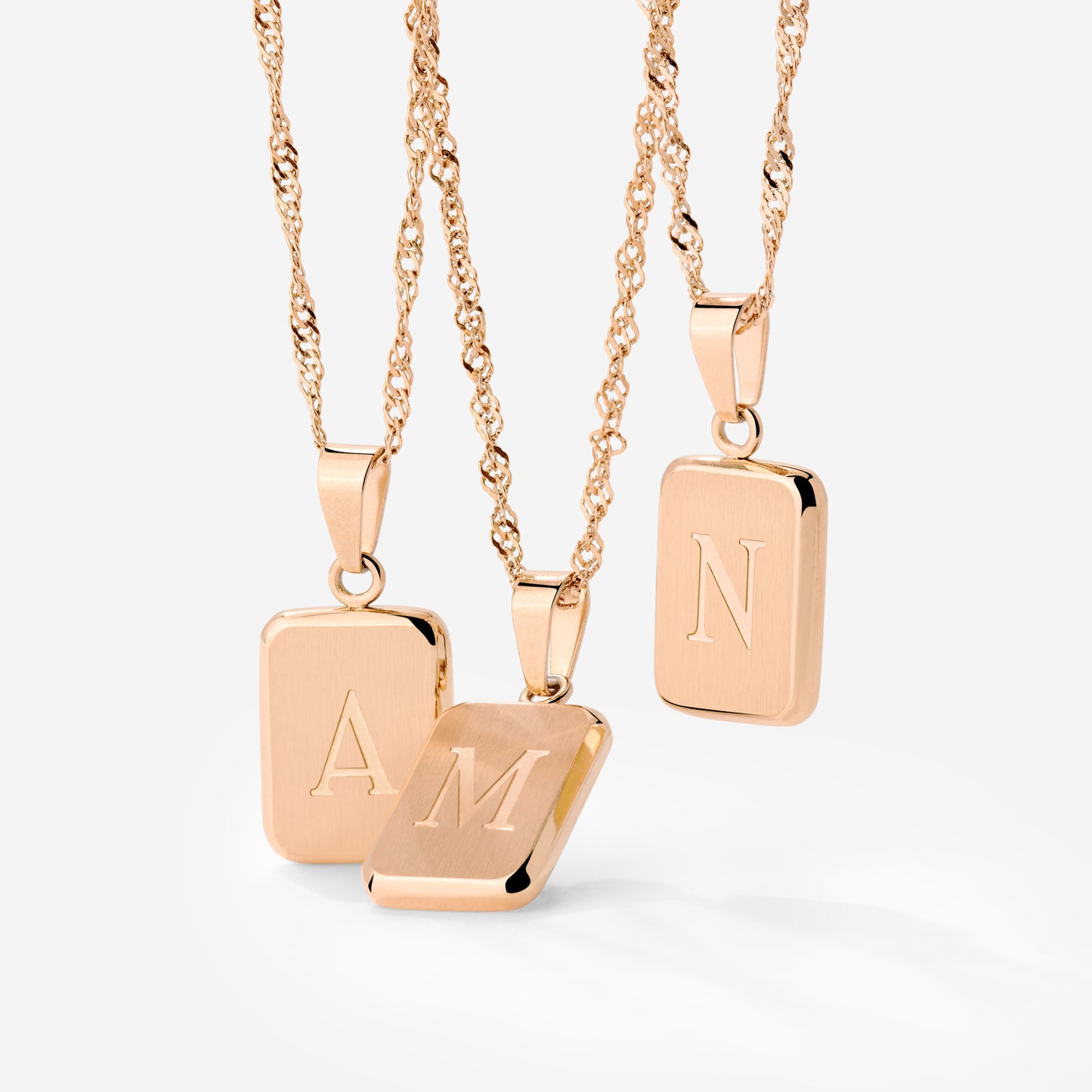 Letter Necklace Rose Gold